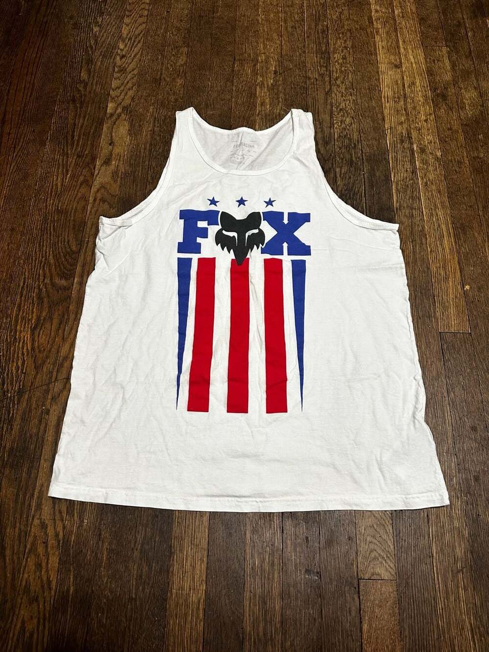 Fox Racing Unity Premium Tank Top Optic White American Flag USA XL